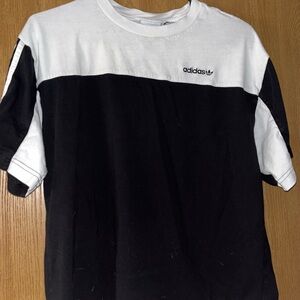 Adidas Men's Two-Tone Black and White Tee